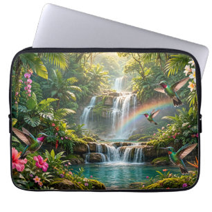 Wasserfälle Regenbogen Kolibris Tropisches Verstec Laptopschutzhülle