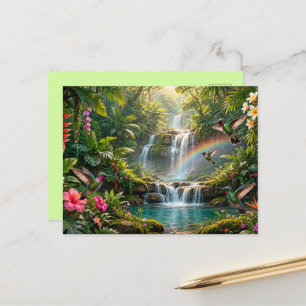 Wasserfälle Regenbogen Kolibris Tropisches Verstec Postkarte