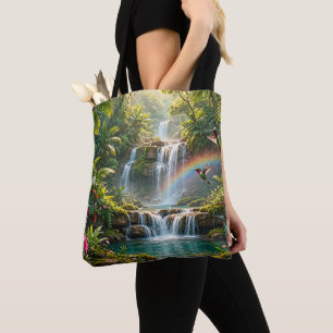 Wasserfälle Regenbogen Kolibris Tropisches Verstec Tasche