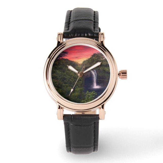 Wasserfälle | Regenbogenfälle, Hilo, Hawaii Armbanduhr (Vorderseite)