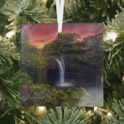 Wasserfälle | Regenbogenfälle, Hilo, Hawaii Ornament Aus Glas (Insitu)