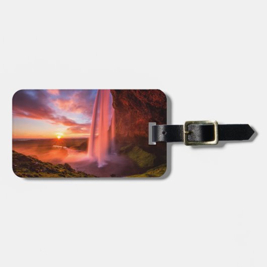 Wasserfälle | Seljalandsfoss Wasserfall Gepäckanhänger (Vorderseite horizontal)