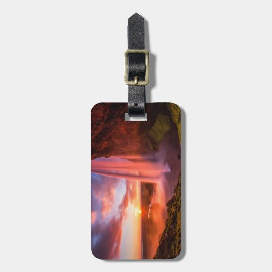 Wasserfälle | Seljalandsfoss Wasserfall Gepäckanhänger (Vorderseite vertikal)