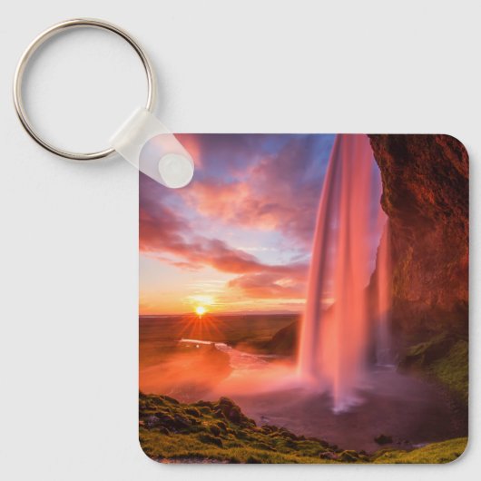 Wasserfälle | Seljalandsfoss Wasserfall Schlüsselanhänger (Vorderseite)