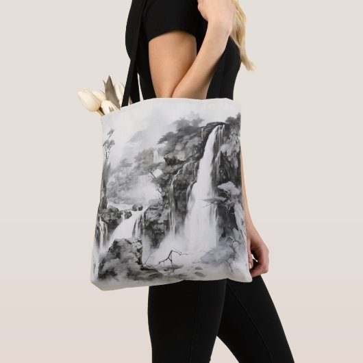 Wasserfälle Tinte Malerei Tasche (Von Nahem)