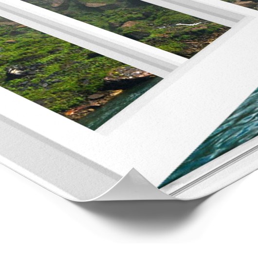 Wasserfälle Trompe l'oeil Fake Ansicht Poster (Ecke)