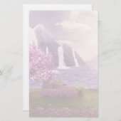 Wasserfälle und Kirchen Bäume um den See Briefpapier (Vorne/Hinten)