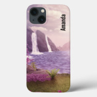 Wasserfälle und Kirchen Bäume um den See