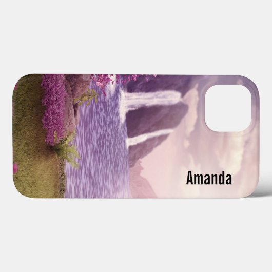 Wasserfälle und Kirchen Bäume um den See Case-Mate iPhone Hülle (Rückseite (Horizontal))