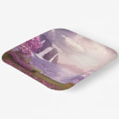 Wasserfälle und Kirchen Bäume um den See Pappteller (Gewinkelt)