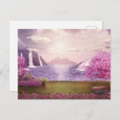 Wasserfälle und Kirchen Bäume um den See Postkarte (Vorne/Hinten)