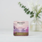 Wasserfälle und Kirchen Bäume um den See Quadratische Visitenkarte (Stehend Vorderseite)