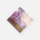 Wasserfälle und Kirchen Bäume um den See Serviette (Ecke)