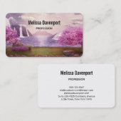 Wasserfälle und Kirchen Bäume um den See Visitenkarte (Vorne/Hinten)