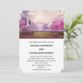 Wasserfälle und Kirschbaume rund um den See Einladung (Stehend Vorderseite)