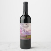 Wasserfälle und Kirschbaume rund um den See Weinetikett (Vorderseite)