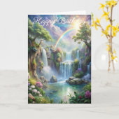 Wasserfälle und Regenbogen Karte (Gelbe Blume)