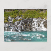 Wasserfälle von Hraunfossar - Western Island Postkarte (Vorderseite)