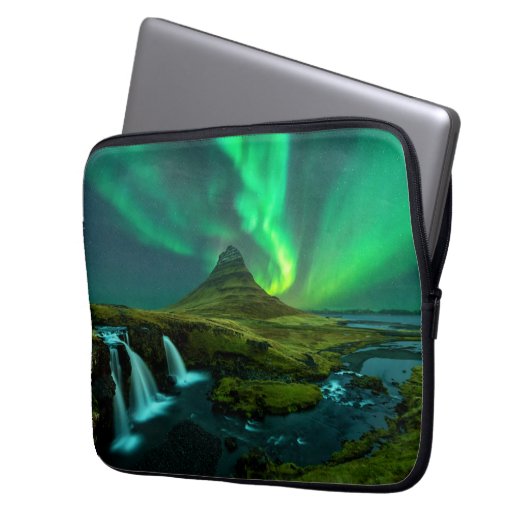 Wasserfälle | Wasserfall Kirkjufellfoss, Island Laptopschutzhülle (Vorderseite Links)