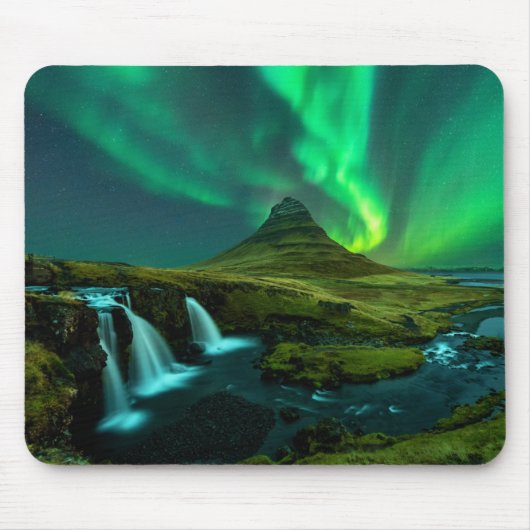Wasserfälle | Wasserfall Kirkjufellfoss, Island Mousepad (Vorne)