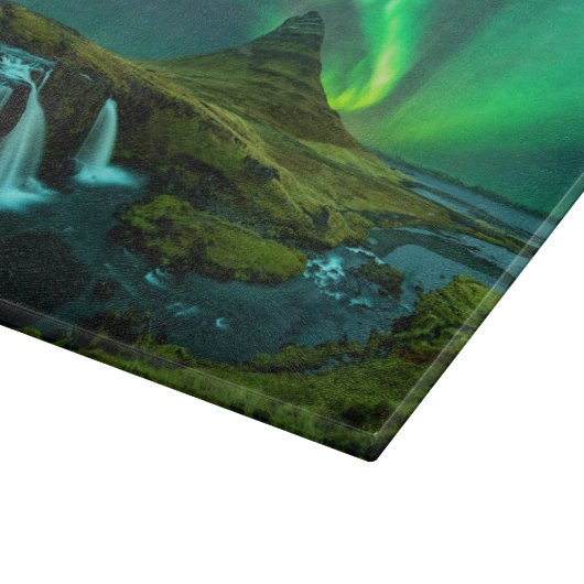 Wasserfälle | Wasserfall Kirkjufellfoss, Island Schneidebrett (Ecke)