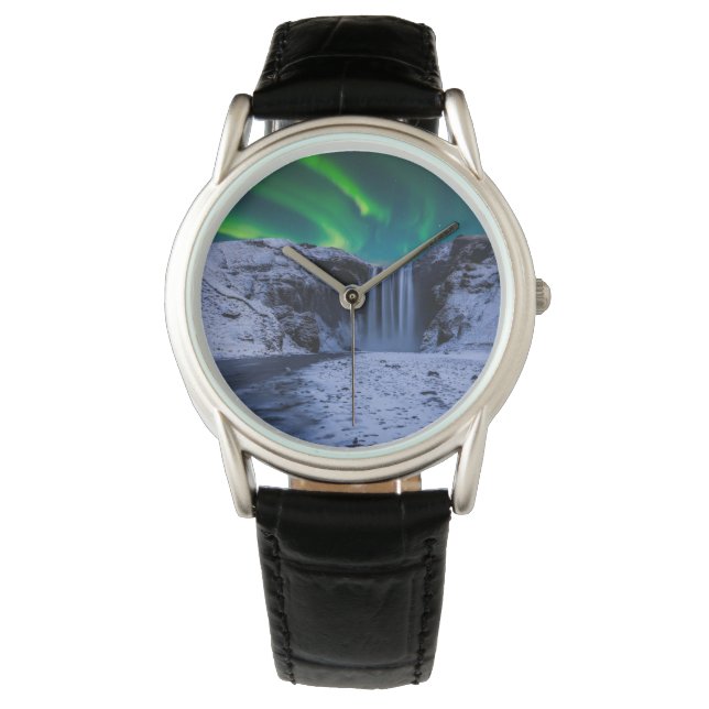 Wasserfälle | Wasserfall Skógafoss Armbanduhr (Vorderseite)