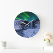 Wasserfälle | Wasserfall Skógafoss Große Wanduhr (Zuhause)