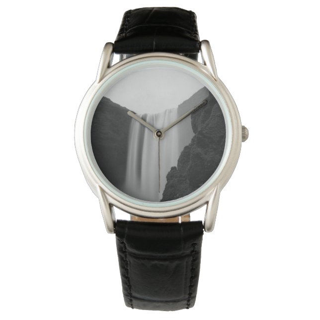 Wasserfälle | Wasserfall Skogafoss, Island Armbanduhr (Vorderseite)