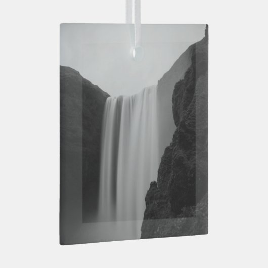 Wasserfälle | Wasserfall Skogafoss, Island Ornament Aus Glas (Vorderseite Rechts)