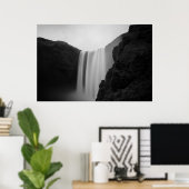 Wasserfälle | Wasserfall Skogafoss, Island Poster (Heimbüro)