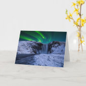 Wasserfälle | Wasserfall Skógafoss Karte (Gelbe Blume)