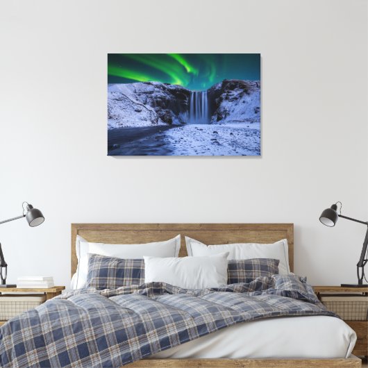 Wasserfälle | Wasserfall Skógafoss Leinwanddruck (Insitu (Schlafzimmer))