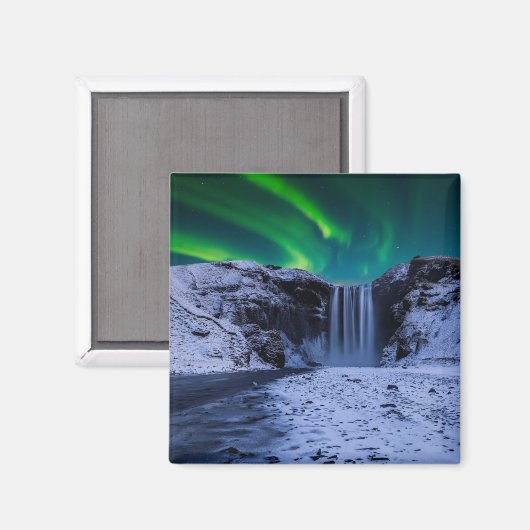 Wasserfälle | Wasserfall Skógafoss Magnet (Vorderseite/Rückseite)