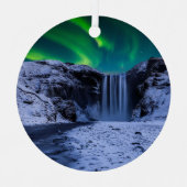 Wasserfälle | Wasserfall Skógafoss Ornament Aus Metall (Vorderseite)