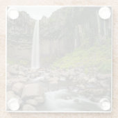 Wasserfälle | Wasserfall Svartifoss, Südisland Glasuntersetzer (Rückseite)