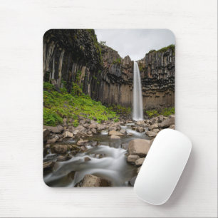 Wasserfälle   Wasserfall Svartifoss, Südisland Mousepad