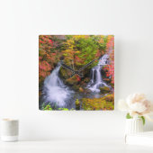Wasserfälle | Wasserfälle Nikko Japan Fall Quadratische Wanduhr (Zuhause)