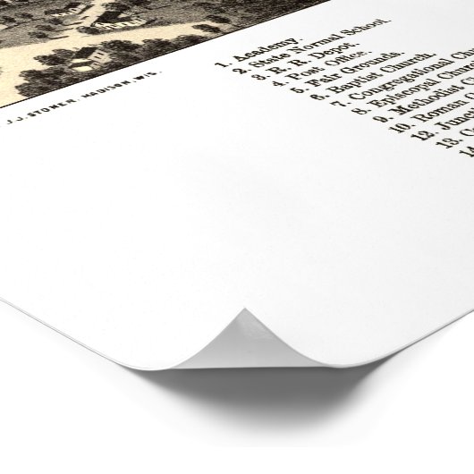 Wasserfälle, WI Panoramablick - 1880 Poster (Ecke)