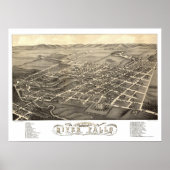 Wasserfälle, WI Panoramablick - 1880 Poster (Vorne)