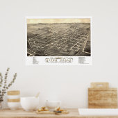 Wasserfälle, WI Panoramablick - 1880 Poster (Küche)