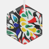 Wasserfallformen , zeitgenössische geometrische Ku Ornament Aus Glas (Vorderseite)