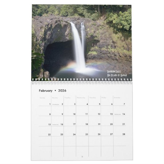 Wasserfallkalender Kalender (Feb 2026)