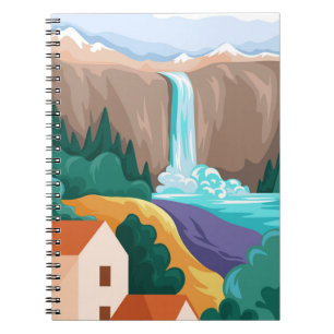 Wasserfalllandschaften Notizblock