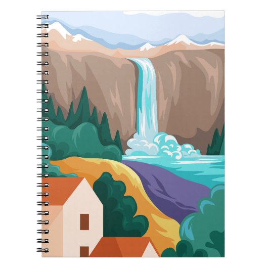 Wasserfalllandschaften Notizblock (Vorderseite)