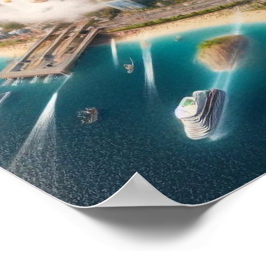 Wasserfallstadt Poster (Ecke)