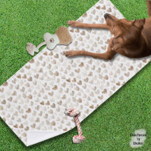 Wasserfarb-Herzmuster Weiches Beige Haustierhandtu