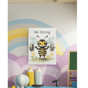 Wasserfarb-Hummel-Gewichtheben-Inspiration Poster