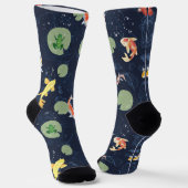 Wasserfarb-Koi-Fischteich nahtloses Muster Socken (Gewinkelt)