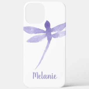 Wasserfarb-Libellen lila monogrammierter Name Case-Mate iPhone Hülle