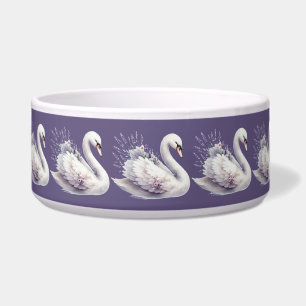 Wasserfarb-Schwan mit Lavendelblüten Napf